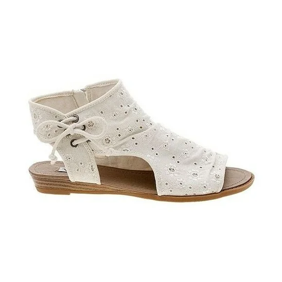 Very G Women's White Floral Embroidered Sandals Size 6 M NEW Comfy Boho Bridal - Picture 2 of 4